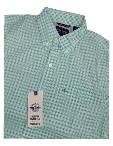 Camisa De Manga Larga De Cuadros Verde Claro Dockers