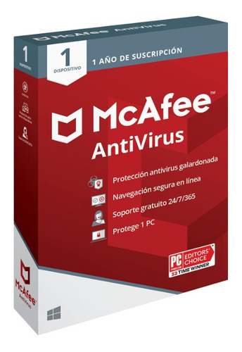 Antivirus Mcafee Antivirus 1 Dispositivo 1 Año Digital
