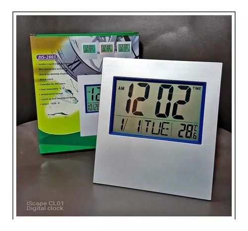 Reloj Mini Pared/ Mesa Digital Termometro Timer Alarma Fecha