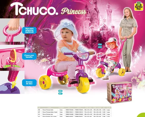 Triciclo Motoca Infantil Princesa Judy Com Haste Tchuco Samba Toys