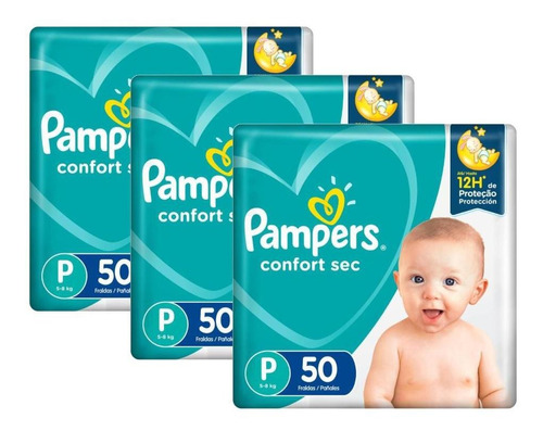 Kit Fraldas Pampers Confort Sec P Com 150 Unidades