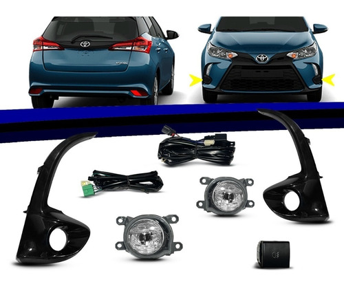 Kit Farolete Luz De Nevoeiro Toyota Yaris 2023 2024 Full Led