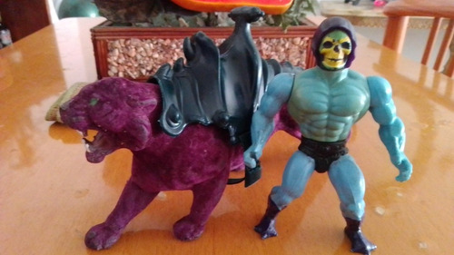 Figura Skeletor Con Pantera Vintage Años 80s Originales (Usado)