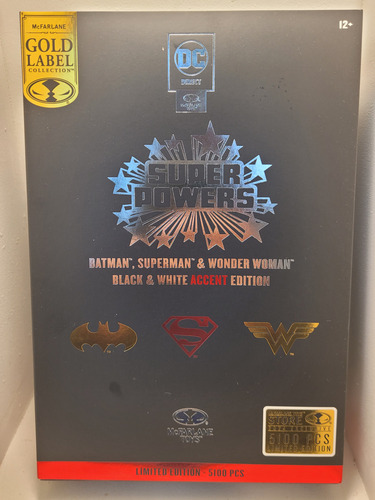 3 Pack-black & White Edition-batman, Superman & Wonderwoman (Usado)