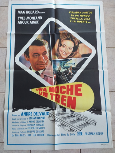 Antiguo Afiche Cine - Una Noche Un Tren *