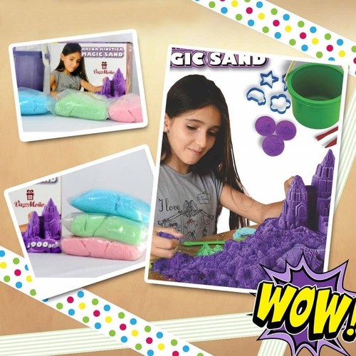 Imagen 6 de 10 de Arena Kinetica Magic Sand 900 Grs!!! Incluye Kit Didactico