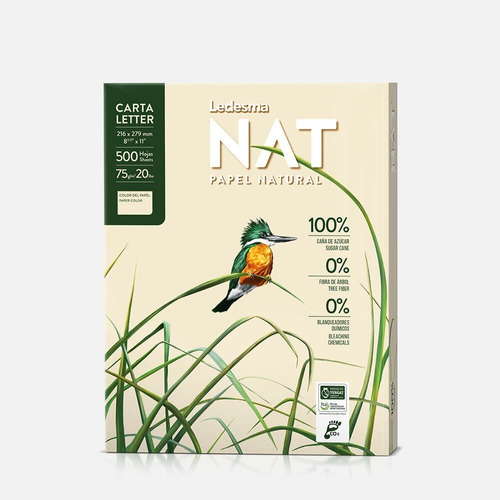 Resma Ledesma Ecologica Carta Nat 75 Gr Caja X 5 Unidades