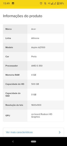 Computador Acer Aspire Az1100