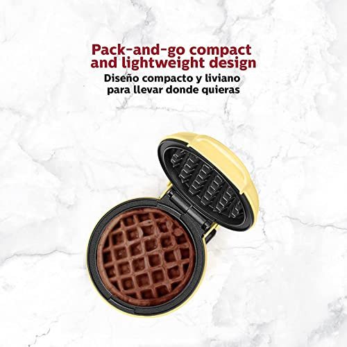 Holstein Housewares Personal Non-stick Waffle Maker, Amarill
