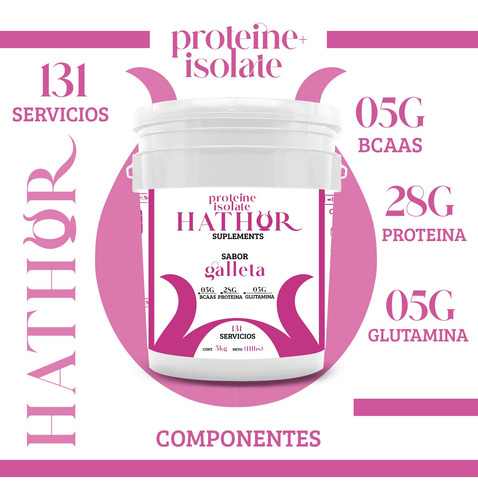 Proteína Whey Hidrolizada Isolate Hathor 5kg Varios Sabores Galleta