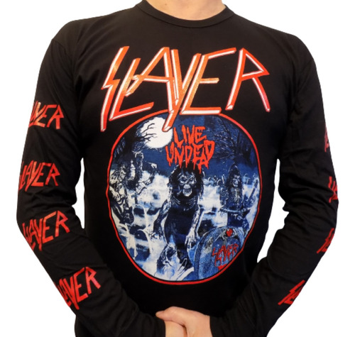 Remera Manga Larga De Slayer Camiseta Rockería Que Sea Rock