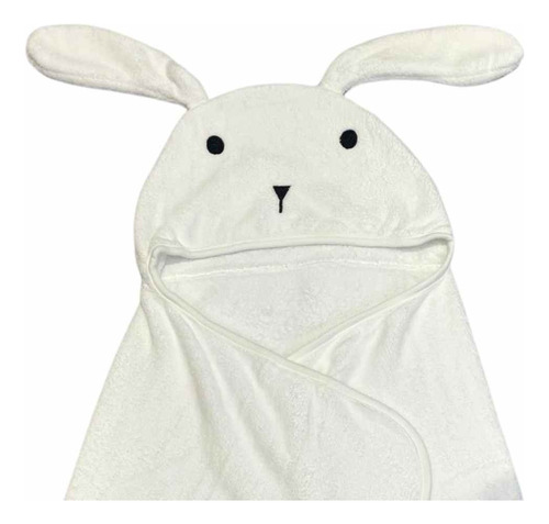 Toalha De Banho Infantil Capuz Power Sec Animada Toque Macio Cor Branco
