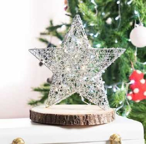 Imagen 2 de 3 de Estrella Navideña 30 Cm Luz Led, Baterias Aa (no Incluidas)