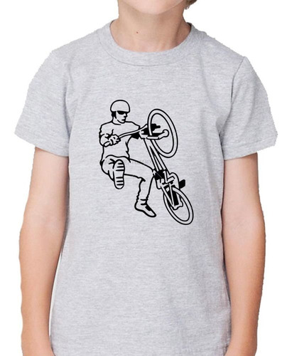 Remera De Niño Ciclista Haciendo Trucos Bici