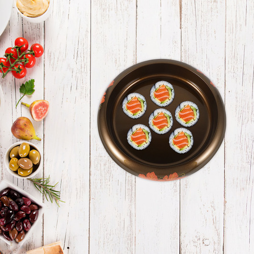 Plato De Sushi Redondo Asiático: Vajilla Japonesa Para Servi