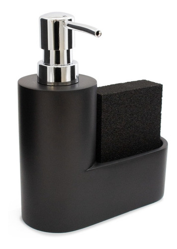 Dispenser Con Porta Esponja Modelo Sicilia Negro Azabache