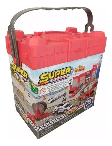 Juego Auto Express Wheels Super Playset Bomberos 35 Piezas Rojo