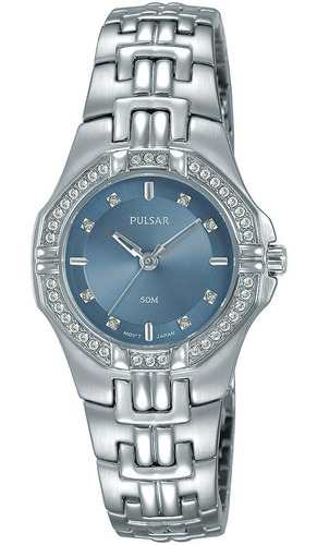 Reloj Pulsar Para Mujer (ptc555) Bisel De Cristales Acero