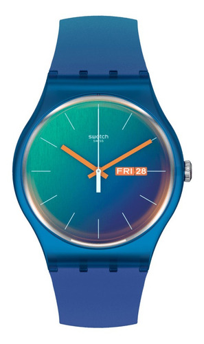 Reloj Swatch Fade To Teal So29n708 Color de la correa Azul Color del bisel Azul Color del fondo Azul