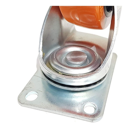 4 Ruedas Giratorias Poliuretano 75mm 2 Con Freno Cap 100kg