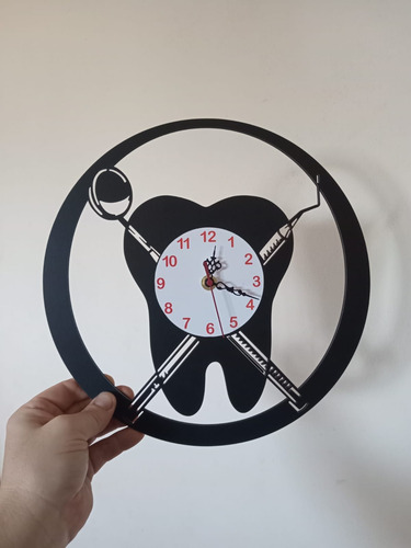 Reloj De Odontología Negro Blanco