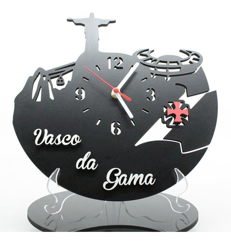 Relógio De Parede Decorativo - Vasco 3d Preto