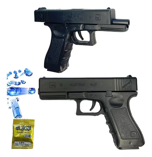 Glock De Brinquedo Preta Realista + 1000 Bolinhas + Silicone, arminha de  brinquedo preta 