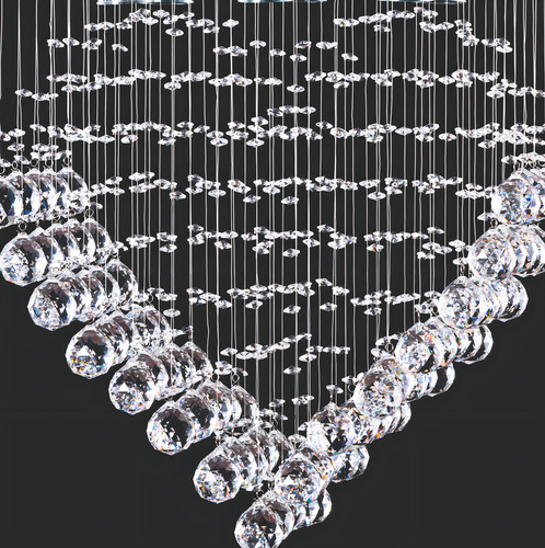 Candil Colgante de Cristal Cortado Gamalux Williams Krystal Corazón de 6 Luces GU10 Cromado