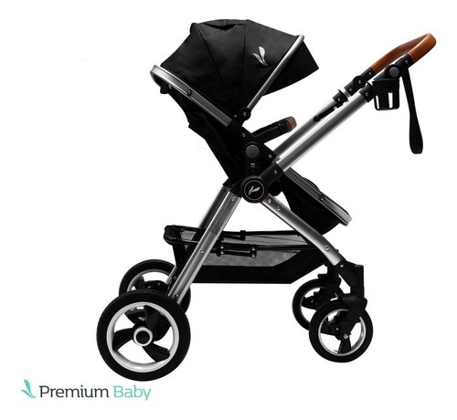 Cochecito de paseo Premium Baby Sunrise negro con chasis color aluminio