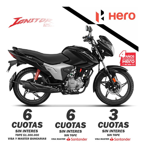 Hero Ignitor 125 No Ns Rouser 6 Cuota Simple Tope $1.300.000