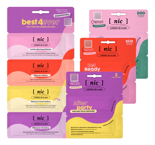 Nic Kit X4 Rutina Facial Completa Hidratacion Luminosidad