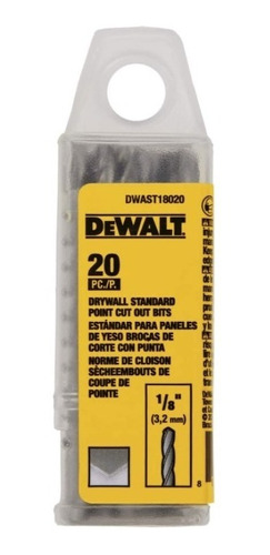 Dewalt Dwast18020 - Lote De 20 Brocas Para Pared Seca 1/8 P