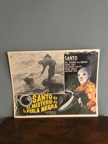 Cartel Antiguo D Cine Película Santo El Enmascarado De Plata