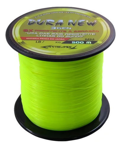 Linha Pesca Dura New Amarelo 0,37 Mm 500 Metros 37 Libras