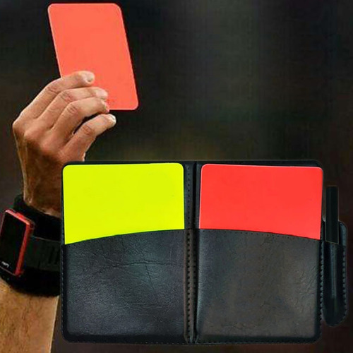 Tarjetas De Arbitro X2 Con Tarjeta Anotacion Y Lapiz Referee