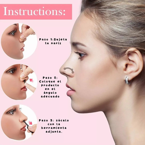 Kit Corrector Nasal Clip Respingador De Nariz 10 Piezas Color Multicolor