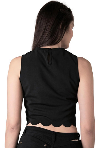 Blusa Top Corto Crop Moda Corte Ondulado Playa Ombliguera Sh