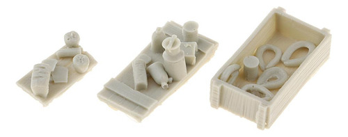 1:35 Escala Resina Comida Salchicha Pan Frutas Modelo Escena