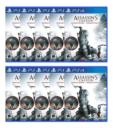 Combo Com 10 Assassins Creed Iii Remastered Ps4 Midia Fisica