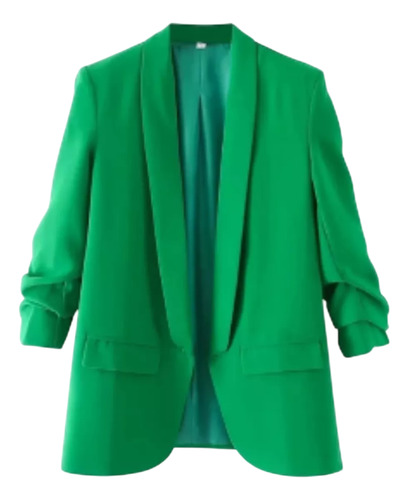 Saco Formal Dama Largo - Blazer Dama Casual Mujer Verde S/m
