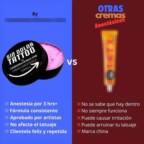 Sin Dolor Tattoo Crema Anestésica 10g Máxima Calma Tatuajes