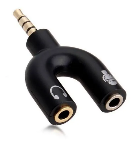 Adaptador Para Auriculares 2 Jack 3.5 - Plug 3.5 4 Contactos