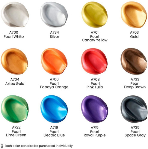 Imagen 2 de 8 de Pintura Acrilica Arteza Juego De 12 Colores / Tubos 22 Ml.