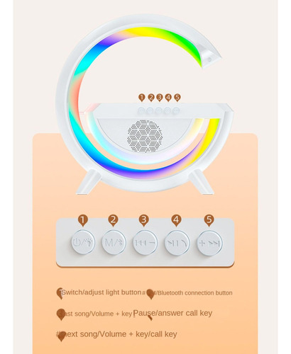 Bocina Intouch Peru Lampara Inteligente G portátil con bluetooth blanca 5V
