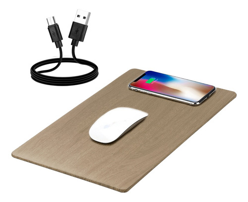 Mousepad Carga Inalambrica Qi iPhone Samsung Mac Elegante