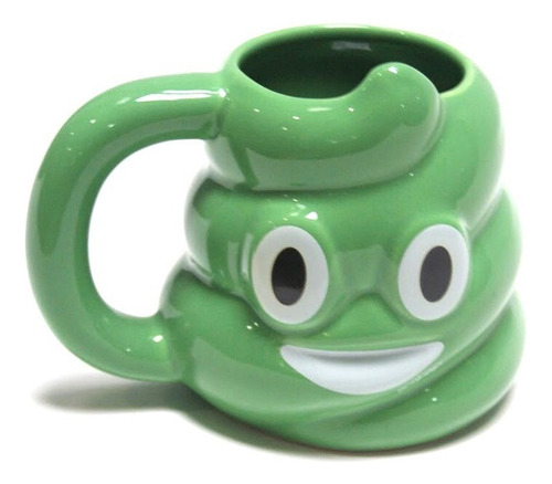 Acabajo Deco Taza Cerámica Con Forma Emoji Popo Verde