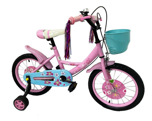 Bicicleta Rosada Rodado 12 Con Sillita Para Pasear Muñeca