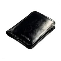 Comprar Billetera Manbang Cartera Clásico Billetera Cuero Genuino