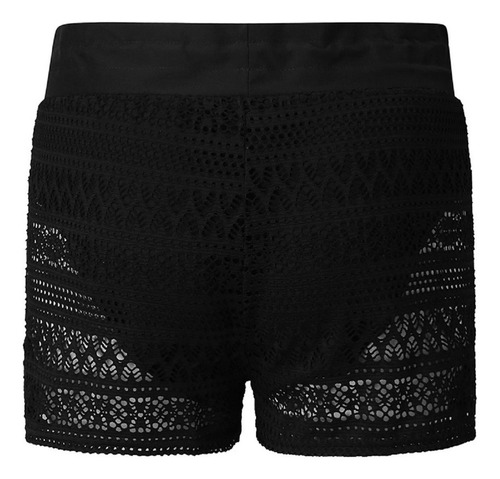 06 Pantalones Cortos De Encaje Negro For Mujer,