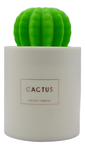 Humidificador Difusor Aromaterapia Diseño Cactus Hogar Color Blanco